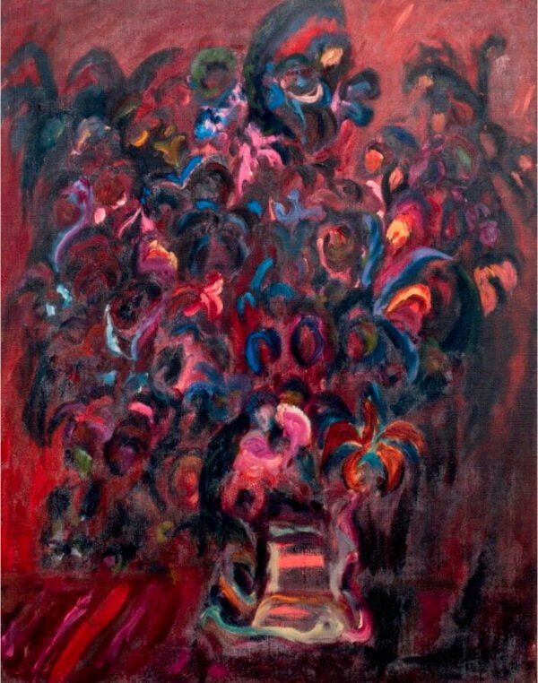 "Bouquet de fleurs flamboyant" par Marc DJADEL (1938-2010)