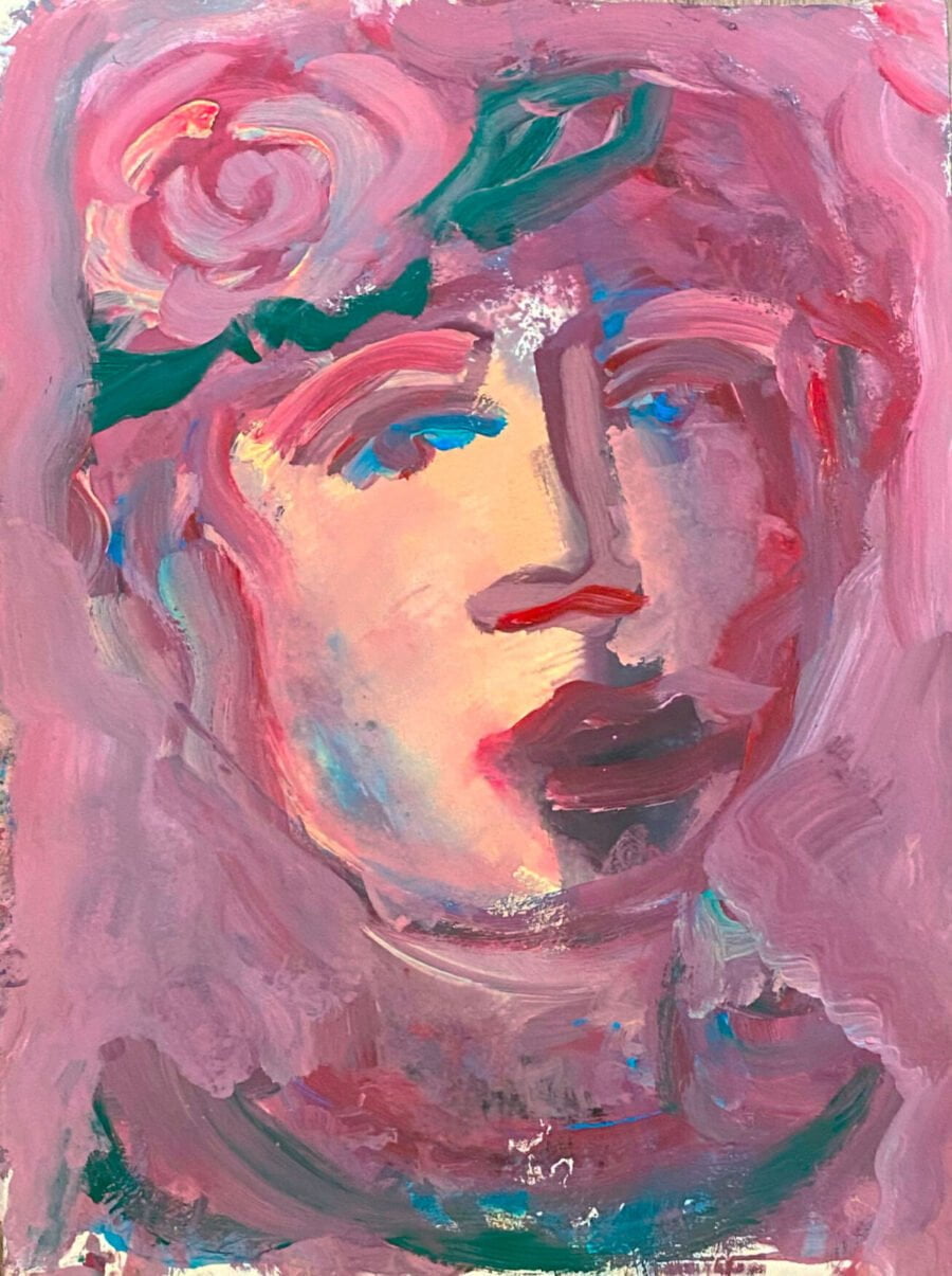 "La vie en rose" par Henriette Barety Un autre portrait de la peintre Niçoise, façon période rose; une élégante au chapeau rose.