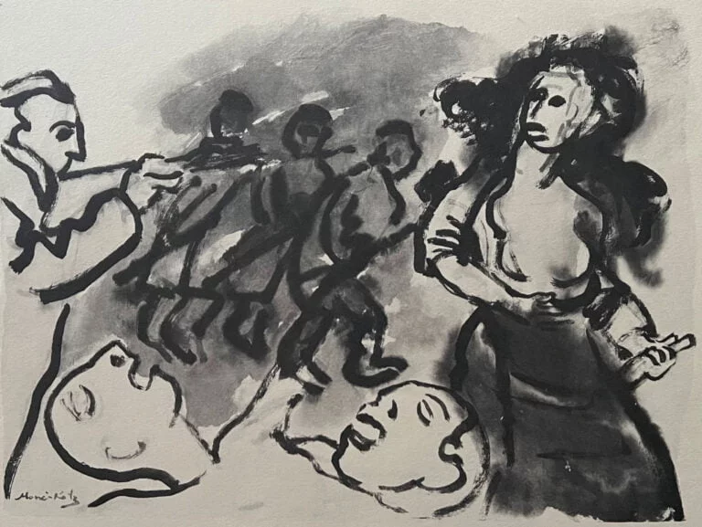 "Varchavianka" lithographie par Mané Katz