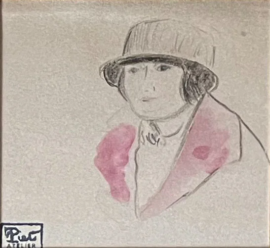 "Femme au chapeau" par Fernand Piet