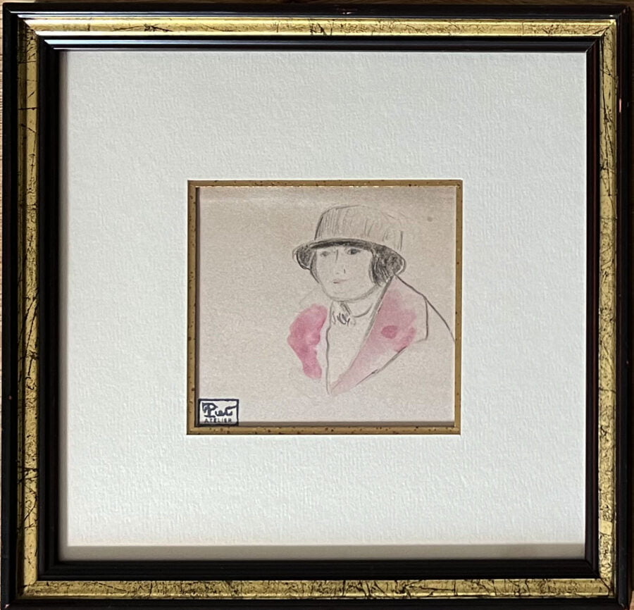 "Femme au chapeau" par Fernand Piet