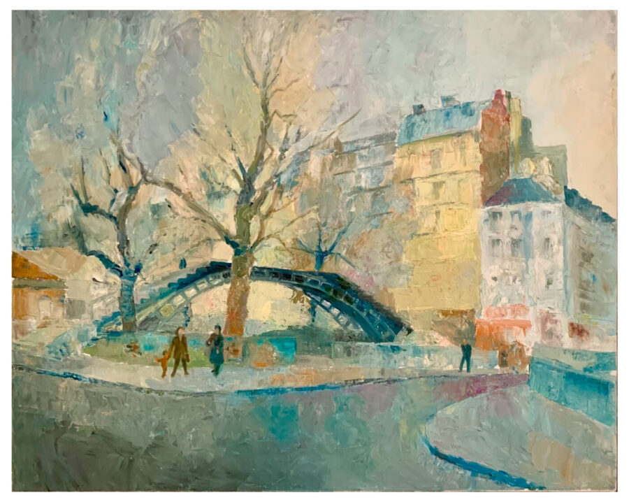 "Le pont tournant et la passerelle du quai de Valmy"